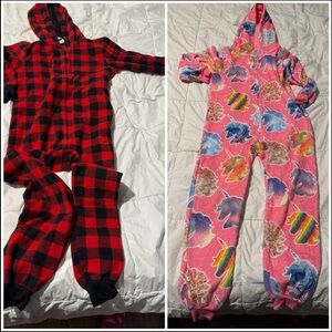 Children Place Girls pink and buffalo loungewear sleeper bundle